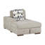 Mobilier de salon en taupe capitonné 3 pièces avec méridienne de rangement et repose-pieds Taupe