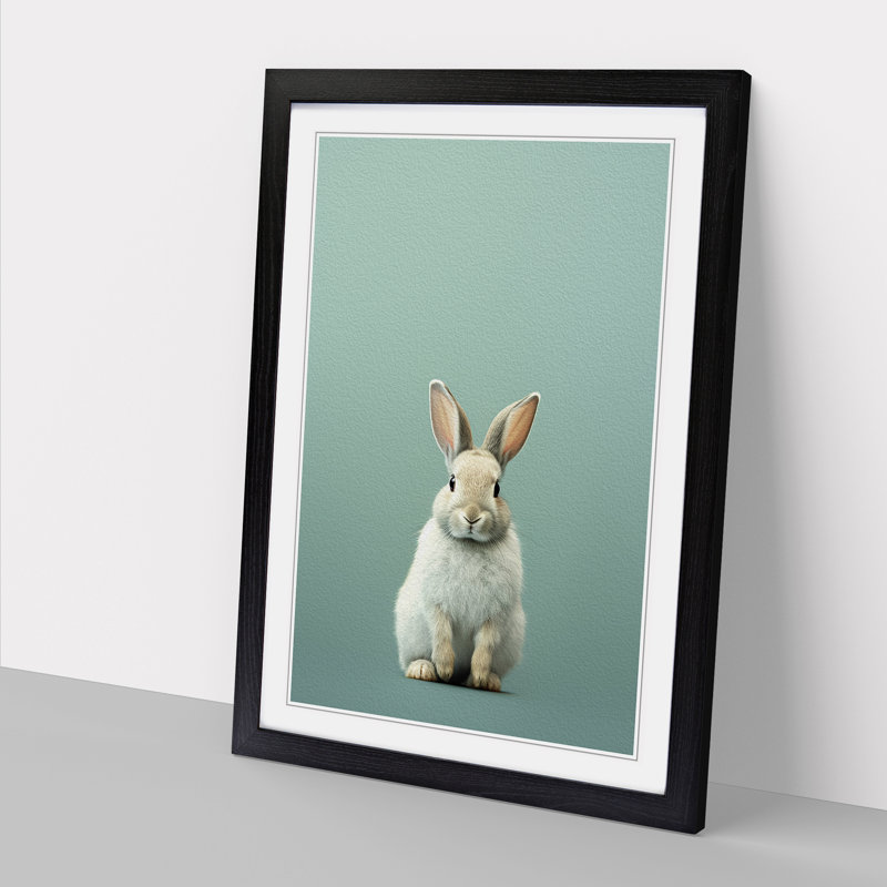 XYZ-FRM-V1223-5345 Rabbit Minimalism 1 Piece Single Picture Frame Wall Art, 64cm H x 46cm W x 2cm D, Black