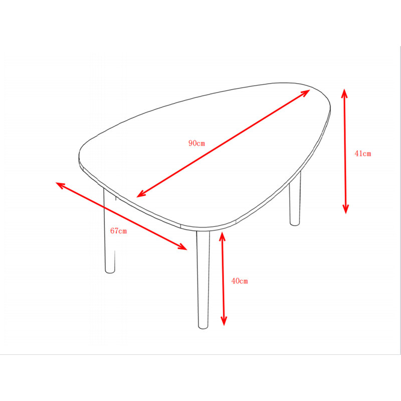 Table basse Gralin, H 16,14 po x L 35,43 po x l 26,36 po
