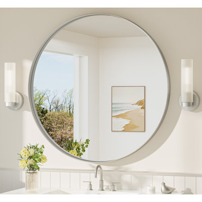 Valancia Shatter-Proof Aluminum Round Wall Mirror