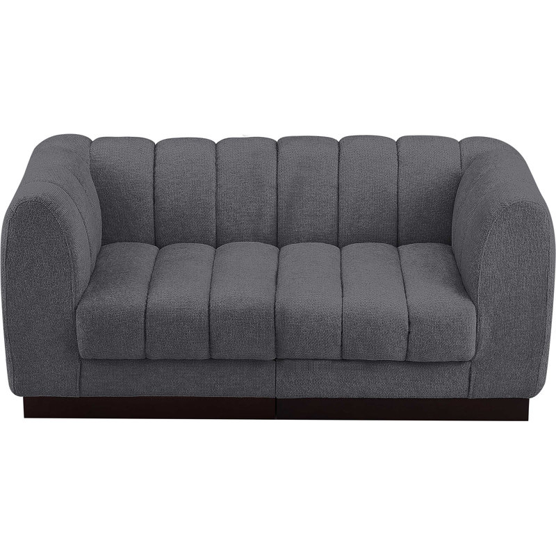 Causeuse rembourrée Quinn, Tissu gris chenille