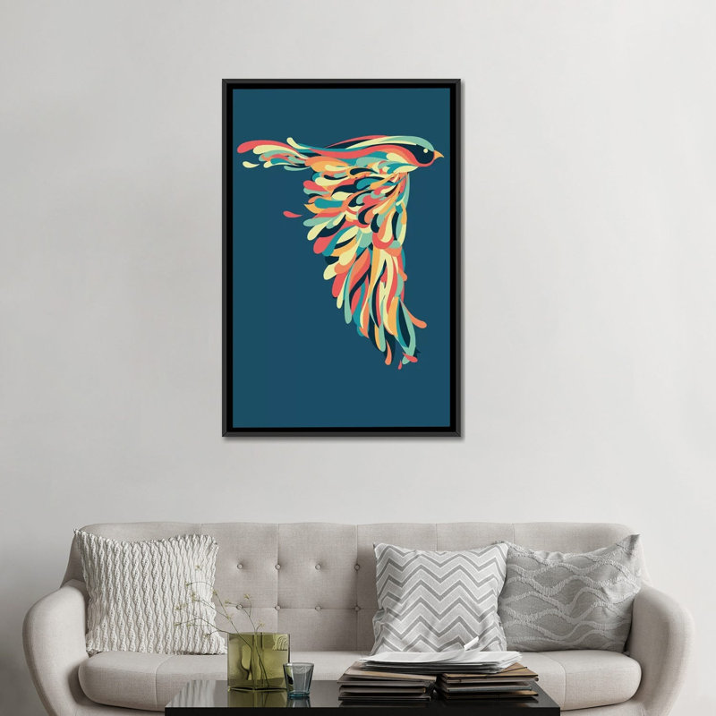 Art sur toile Down Down, Toile avec cadre noir, Non mat, H 48 po x l 32 po x P 1,5 po