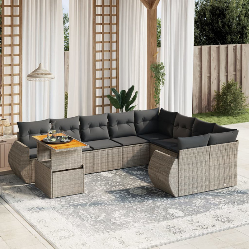 Vidaxl Garden Sofa Set Grey