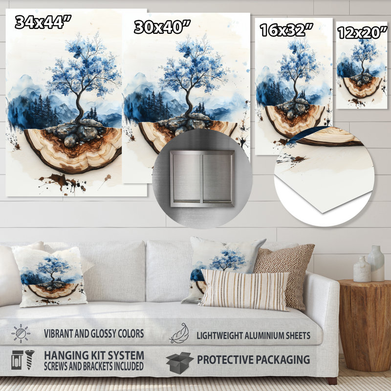 Kavonna I - art en métal Cherry Blossom, H 20 po x l 12 po