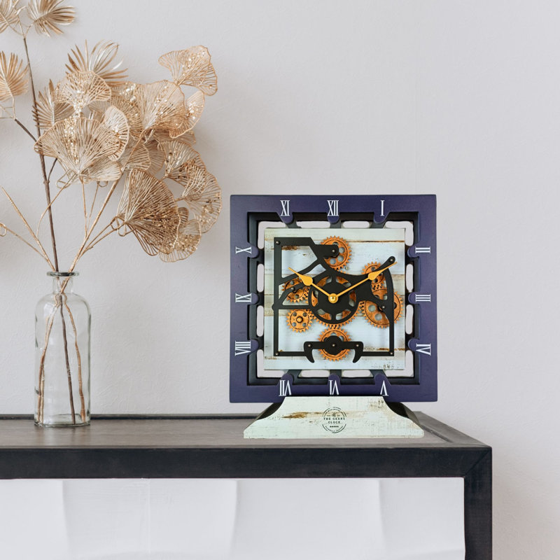 Solid Wood Wall Clock, Desert/Beige