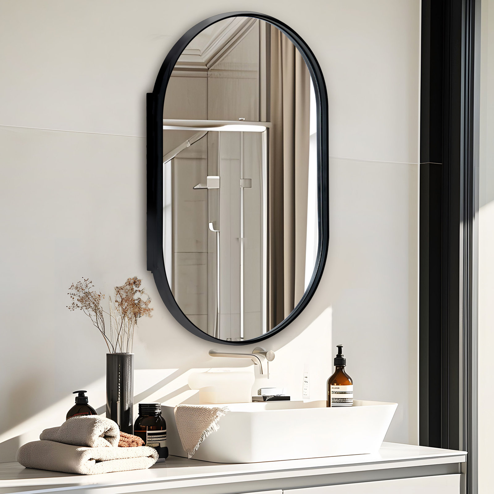 Rosser Recessed Medicine Cabinet, Matte Black