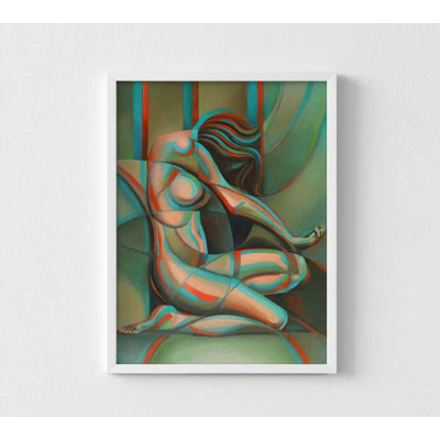 «Contemplative Cubist Woman», reproduction d'art: décoration murale