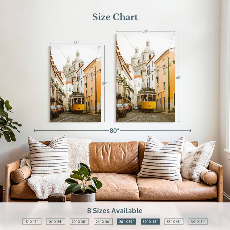Mehar Alfama Yellow Tram, 39" H x 26" W