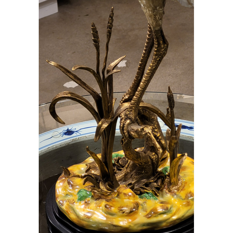 Porcelain Shore Bird with Bronze Ormolu Base