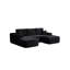 Canapé modulaire noir spacieux et spacieux, aucun assemblage requis, tissu moelleux pour la maison
