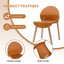 Ensemble de 4 chaises orange tropical - pieds en bois de chêne rouge et siège en PP avec table carrée pliante intérieure / extérieure moderne - plateau de table en PP avec pieds en métal (blanc, kaki)-1980412039