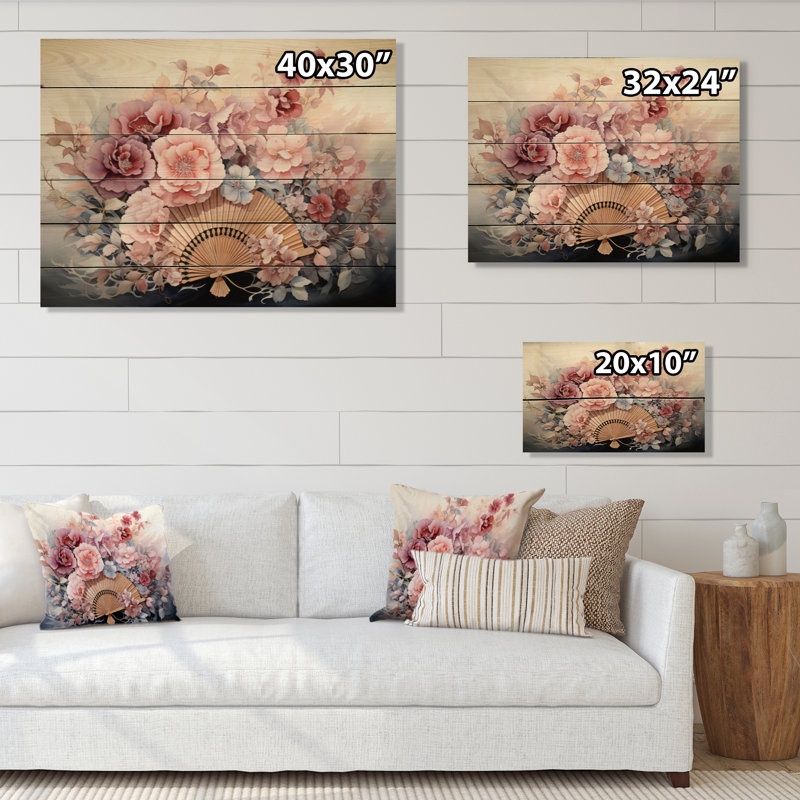 " China Art Silk Fans ", 30" H x 40" W x 0.78" D