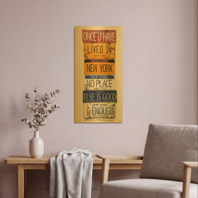 «Steinbeck Once U Have Lived» par Gregory Constantine, art mural en métal doré, 12 po x 24 po