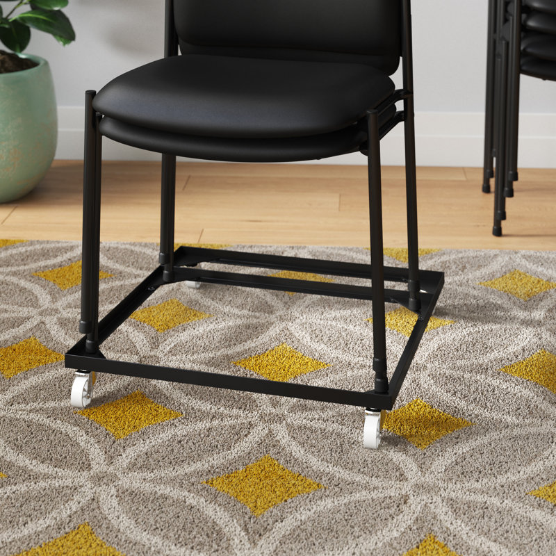 Powder Coated Black Steel 500 lb Capacity Chair Dolly