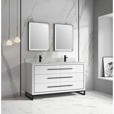 Ensemble de meuble-lavabo double 60 po Luby