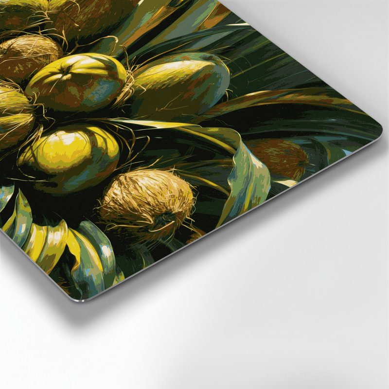 Hawaiian Coconuts Green, art mural en métal
