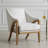 Eriks White Fabric Accent Chair