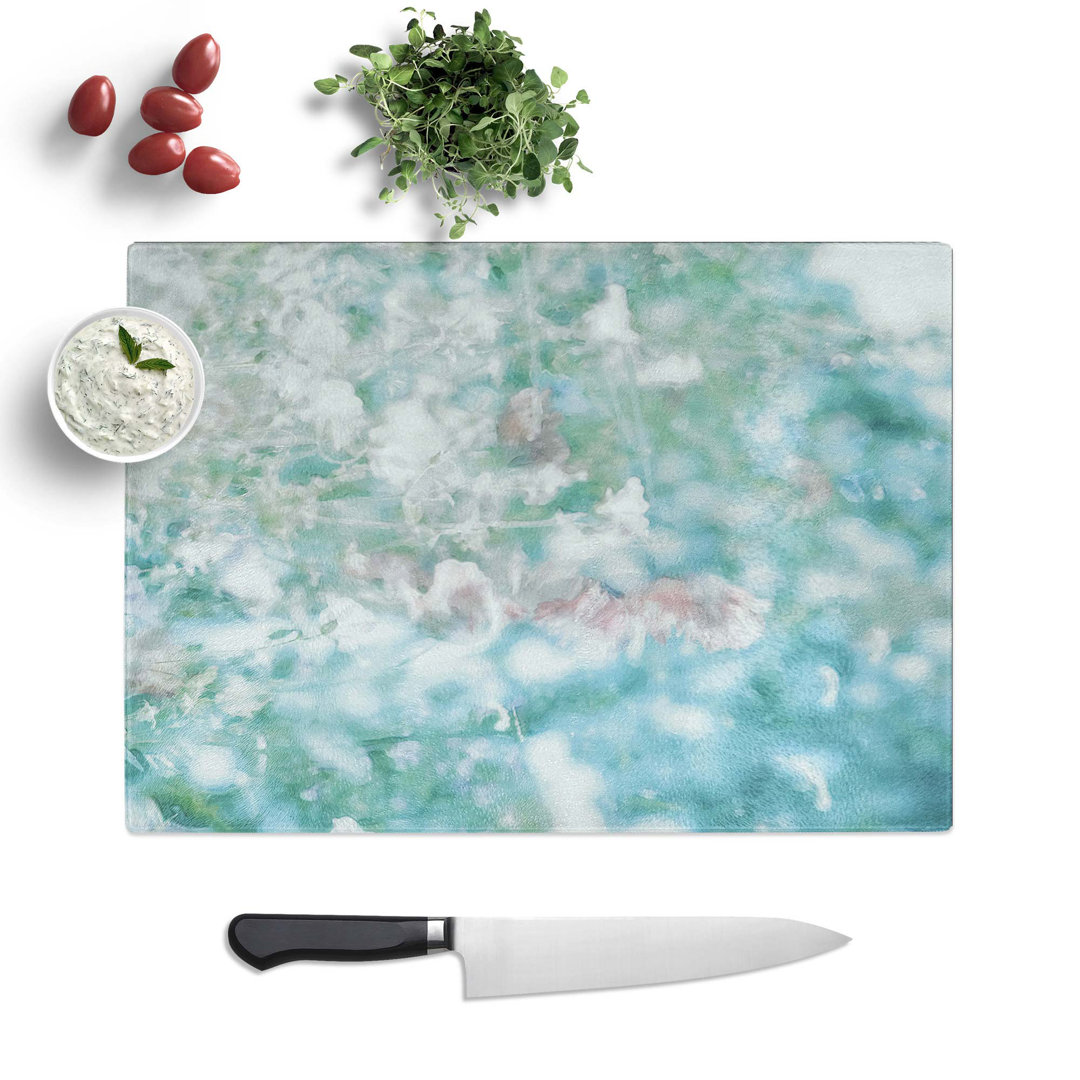 Tempered Glass Wild Flower in Abstract Chopping Board