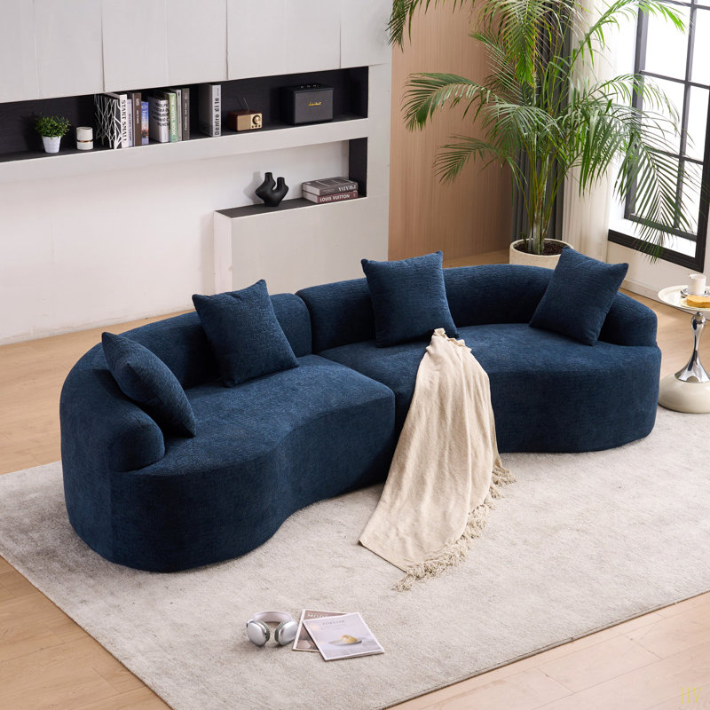 Canapé modulaire incurvé à compression Compression, canapé-lit en chenille haute densité 30D pour appartement, salon, L 110 po