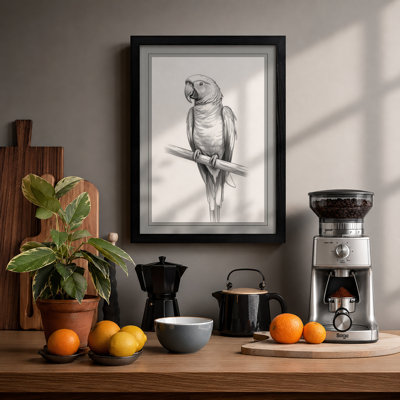 Parrot In Profile Japandi - Print