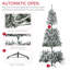 7.5' Flocked Artificial Christmas Tree With Cold  LED Lights