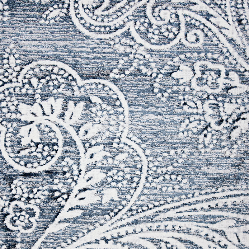 Tapis floral gris / ivoire Karmane, Rectangle 6 pi 6 po x 9 pi