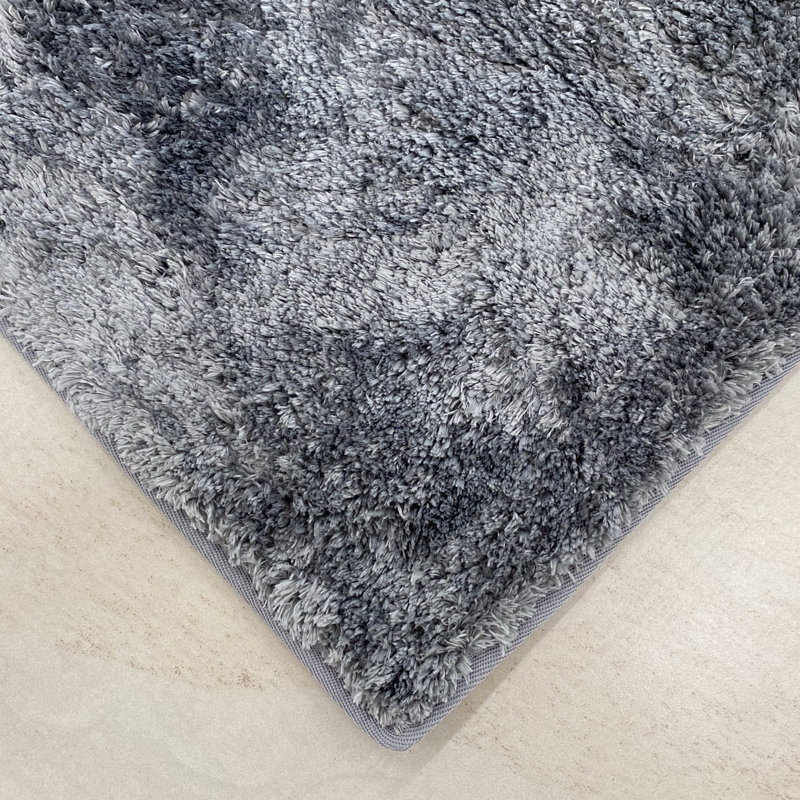 Hiltonia Polypropylene Non-Slip Bath Rug, 32" L x 20" W, Gray