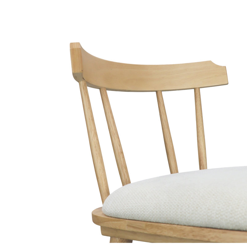 Tabouret de comptoir rembourré beige Olivia, Bois, 2