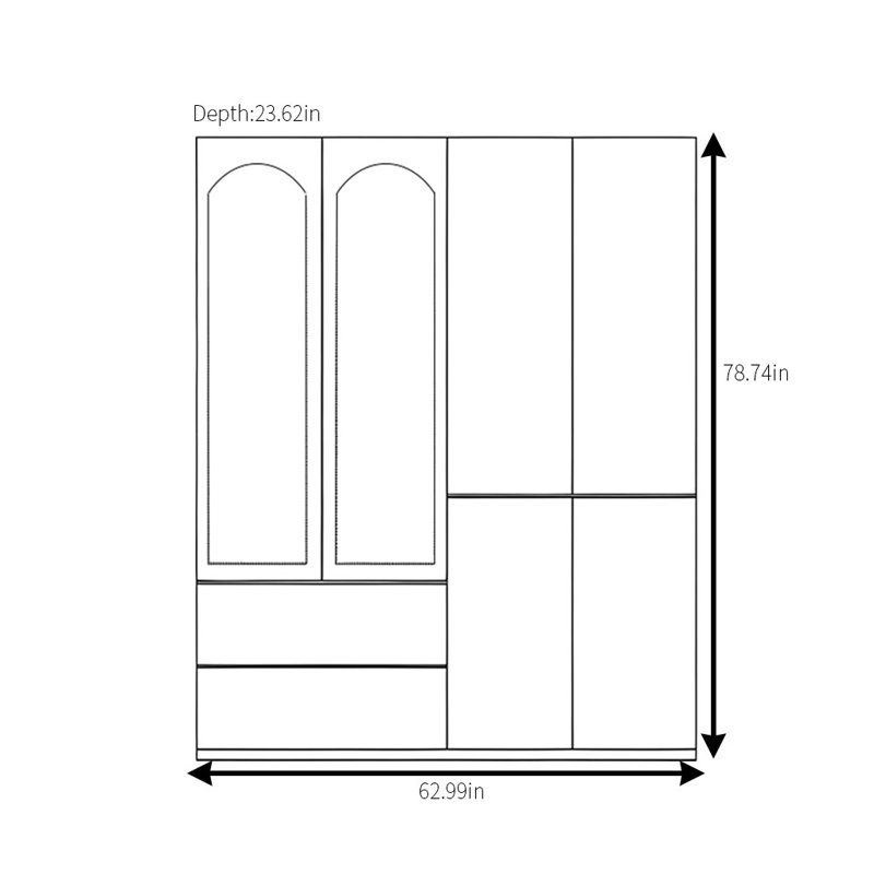 Garde-robe rétro simple en rotin moderne, H 78,74 po x l 62,99 po x P 23,62 po
