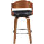 Tabouret de bar pivotant en bois et en similicuir de 27 po de hauteur Mid-Century (sans table)