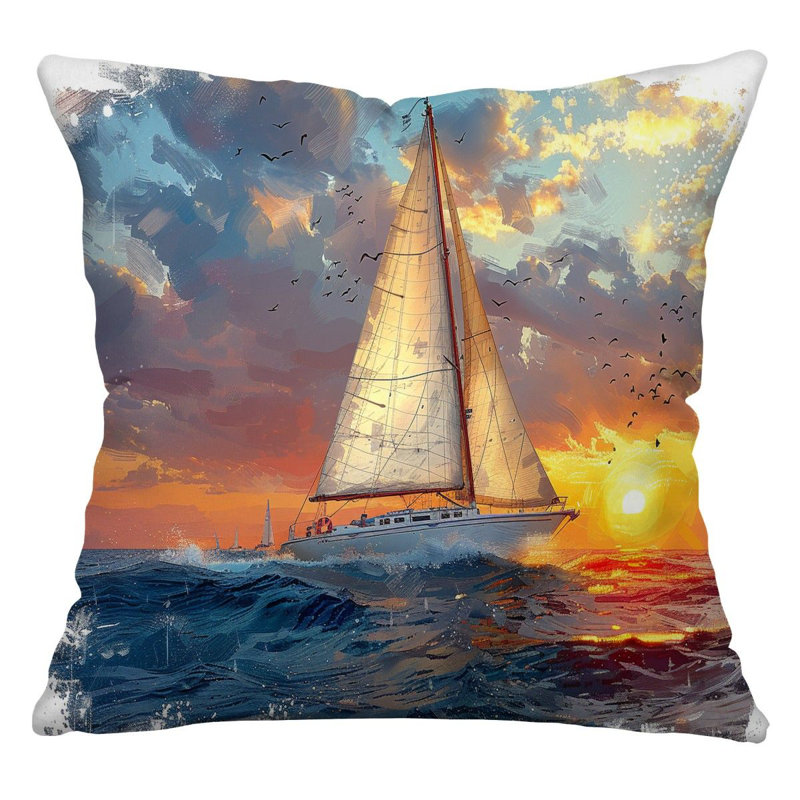 Cotton Blend Reversible Throw Pillow, 26"H x 26"W