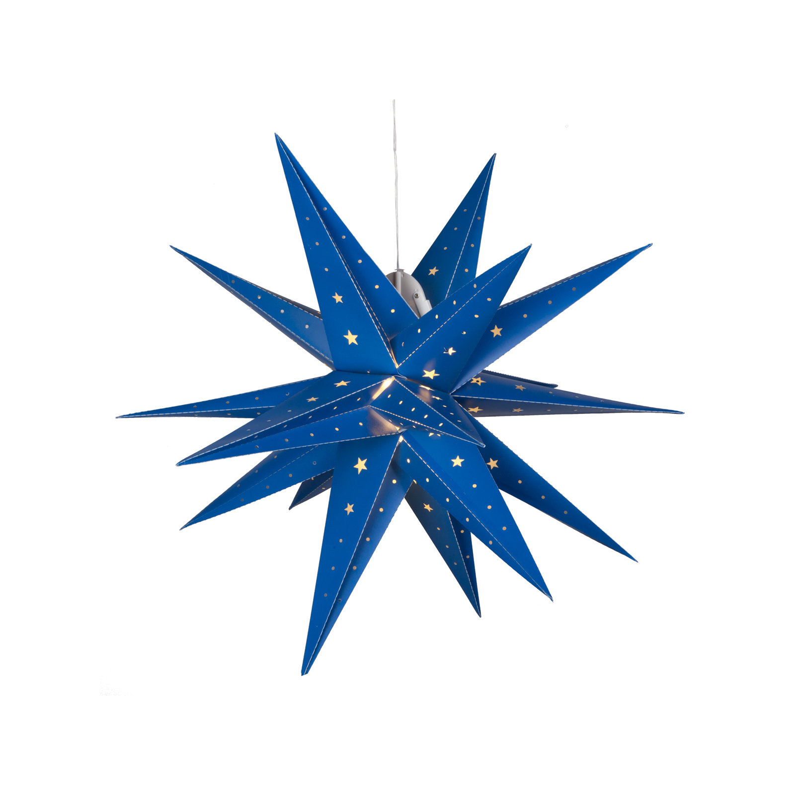 LED Lantern, Blue, 24" H x 24" W x 24" D