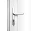 Porte pliante 4 panneaux en aluminium blanc lisse avec charnières et roulettes cachées KaMic Elite-Fold-109051319-109051320-109051323