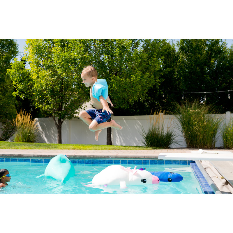 Animal Pool Float - Marine Animal Whale Shark Pool Floats and Noodles filled with EPS Beads for kids, teens and adults, Use While Floating or Lounging Poolside, Comfy Stuffed Pool Noodle for Lounging, Available in 3 Sizes in Whale Shark Design