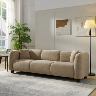 87-Inch 3-Seater Modern Upholstered Velvet Sofa With Enhanced Support And Premium Comfort.