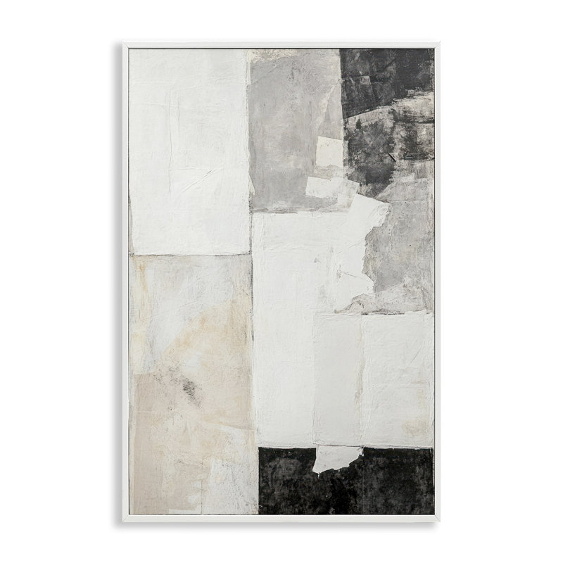 Subtle Layers Arrangement Framed Giclee, design by Mona Grace, 24" H x 16" W, Coastal White Framed Giclee