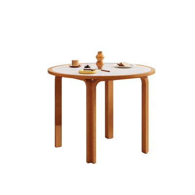 White&Walnut Round Sintered Stone Dining table