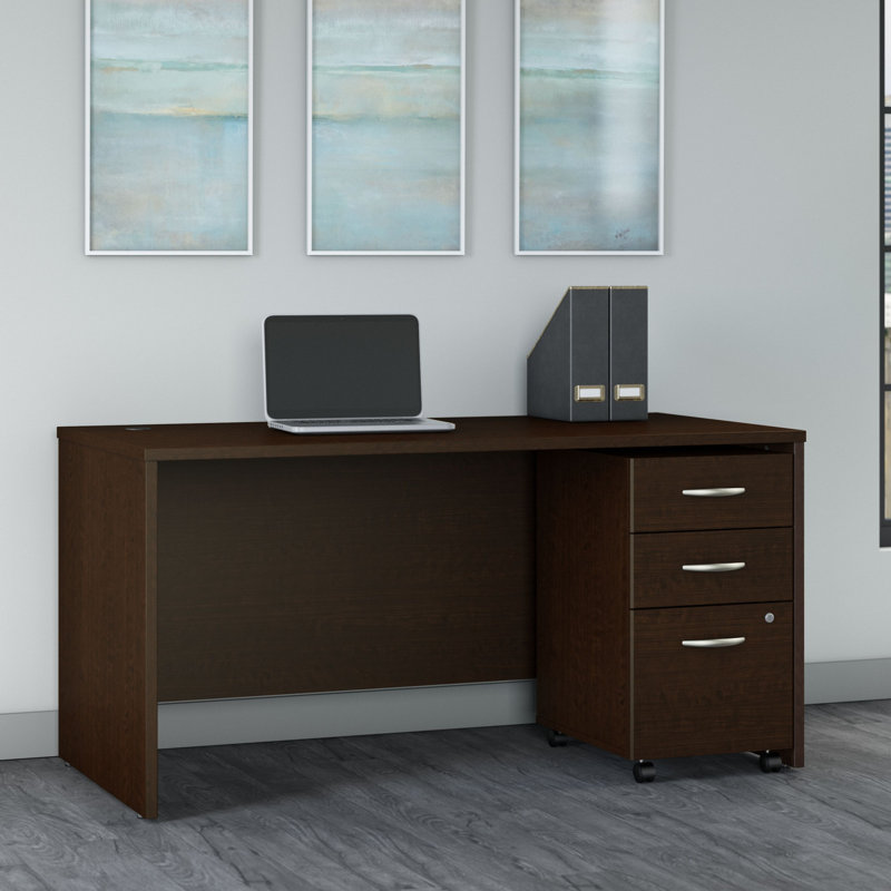 Bureau réversible Series C, H 30 po x l 60 po x P 30 po, Cerisier moka / cerisier moka