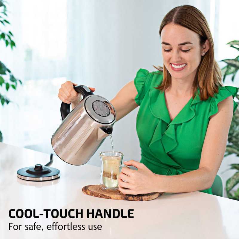 Silver Stainless Steel 1.7L Electric Kettle with Auto Shut Off