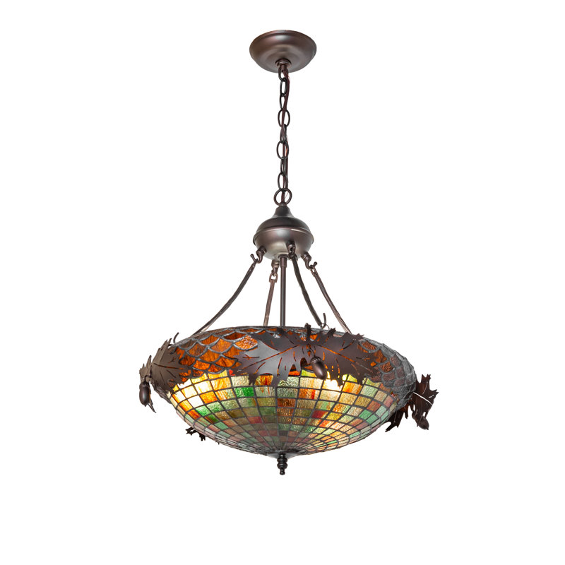 21" Wide Greenbriar Oak Inverted Pendant