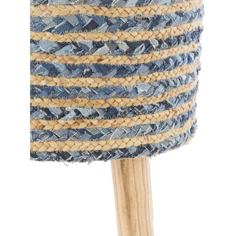 Tabouret d'appoint Rayne, Brun clair / denim / bleu clair