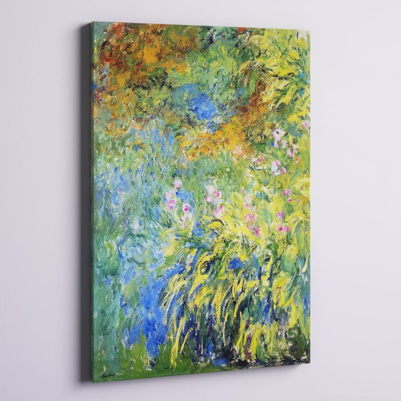 «Irises» par Claude Monet - reproduction d'art sur toile, H 32 po x l 48 po, Toile tendue, Sans cadre