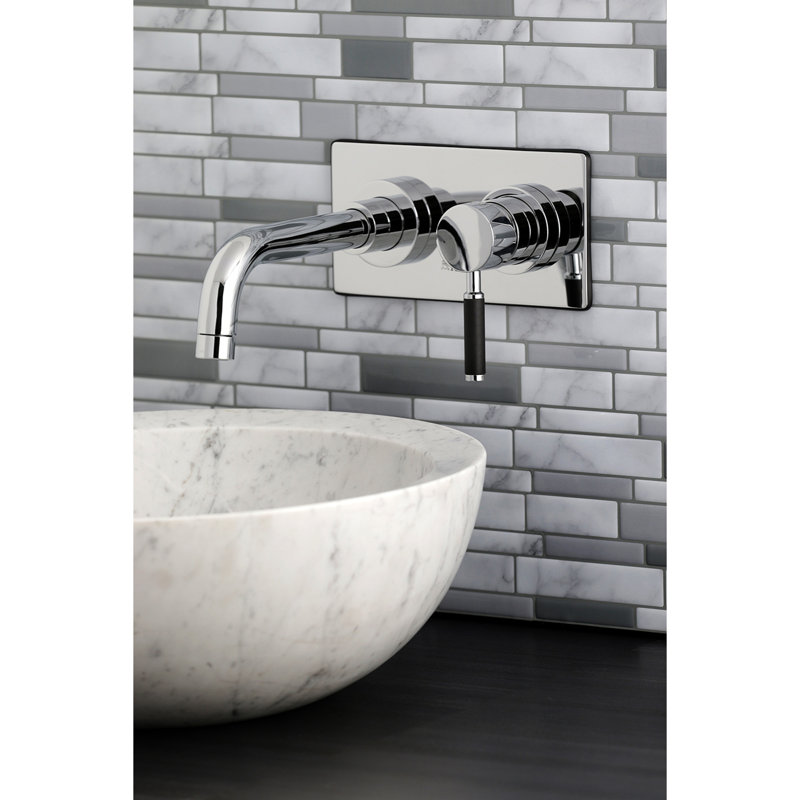 Kingston Brass Kaiser Single-Handle 2-Hole Wall Mount Bathroom Faucet