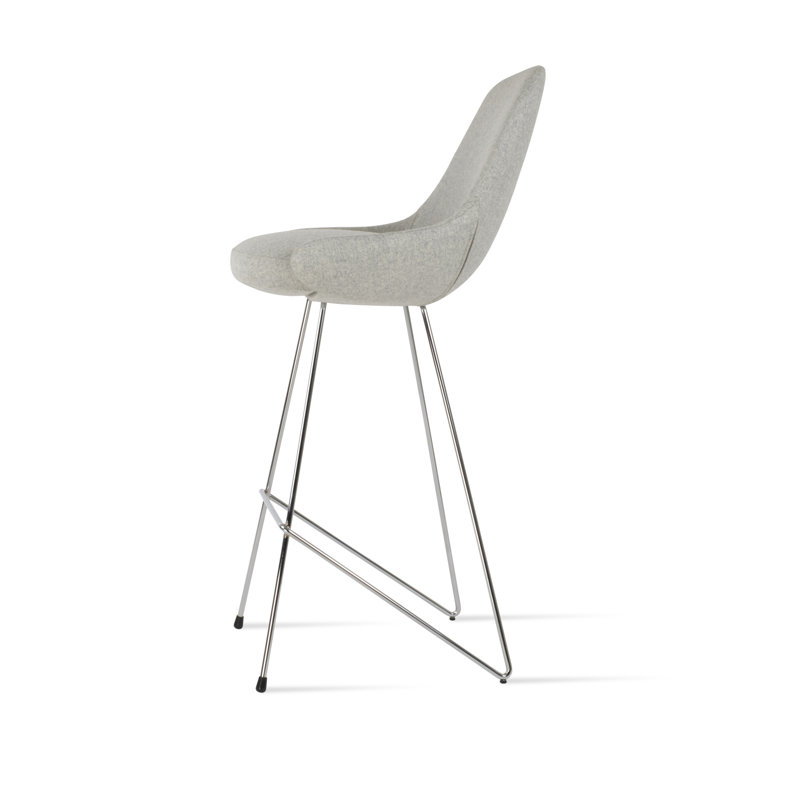 Tabouret de bar Gazel Cat, Laine argentée
