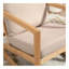 Fauteuil oscillant rembourré, structure en bois d'hévéa naturel, kaki