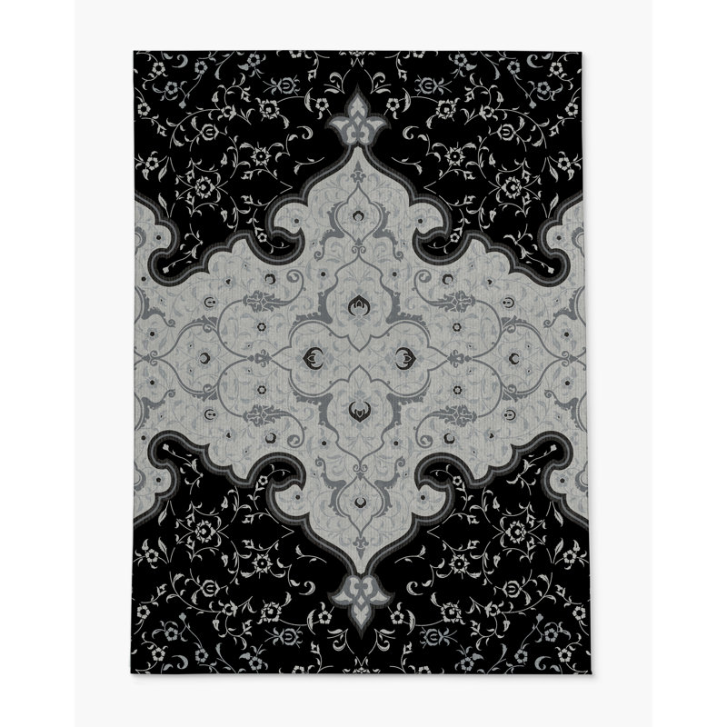 Tapis pour chaise rectangulaire à poils courts Belle, L 36 po x L 60 po, Noir