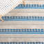 Tapis rayé beige / bleu en coton tissé à la main Endri-308097333