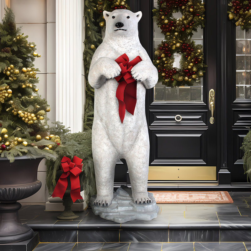 Grande statue de jardin ours polaire arctique