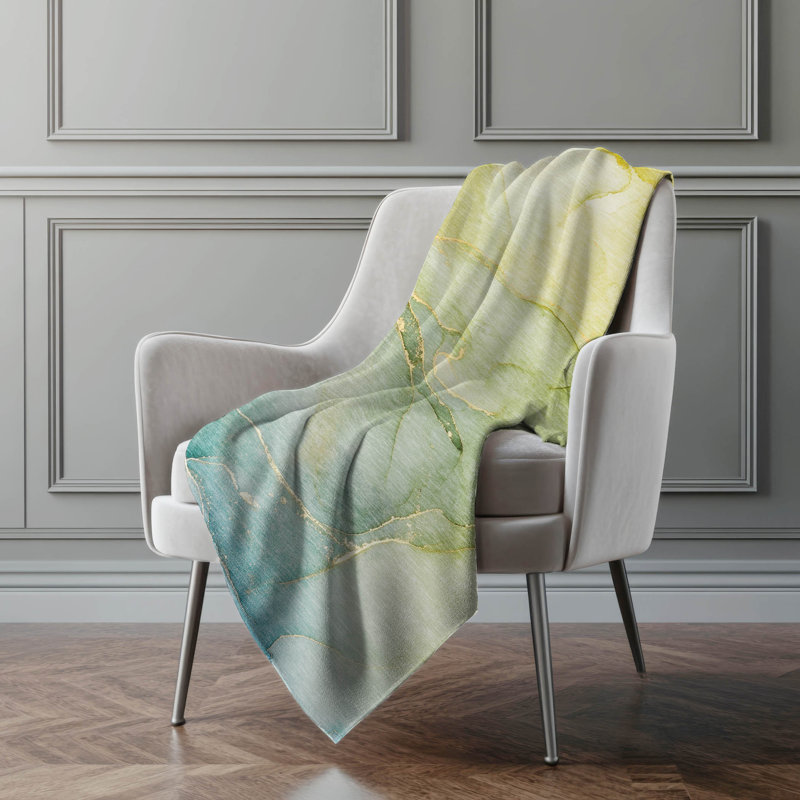 Jeté en sherpa Addison, Vert / motif abstrait 3