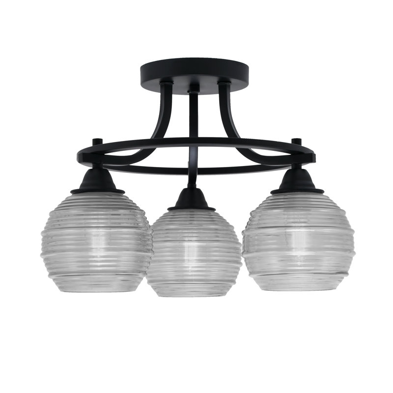 Plafonnier semi-encastré 3 lumières Paramount, Gris clair